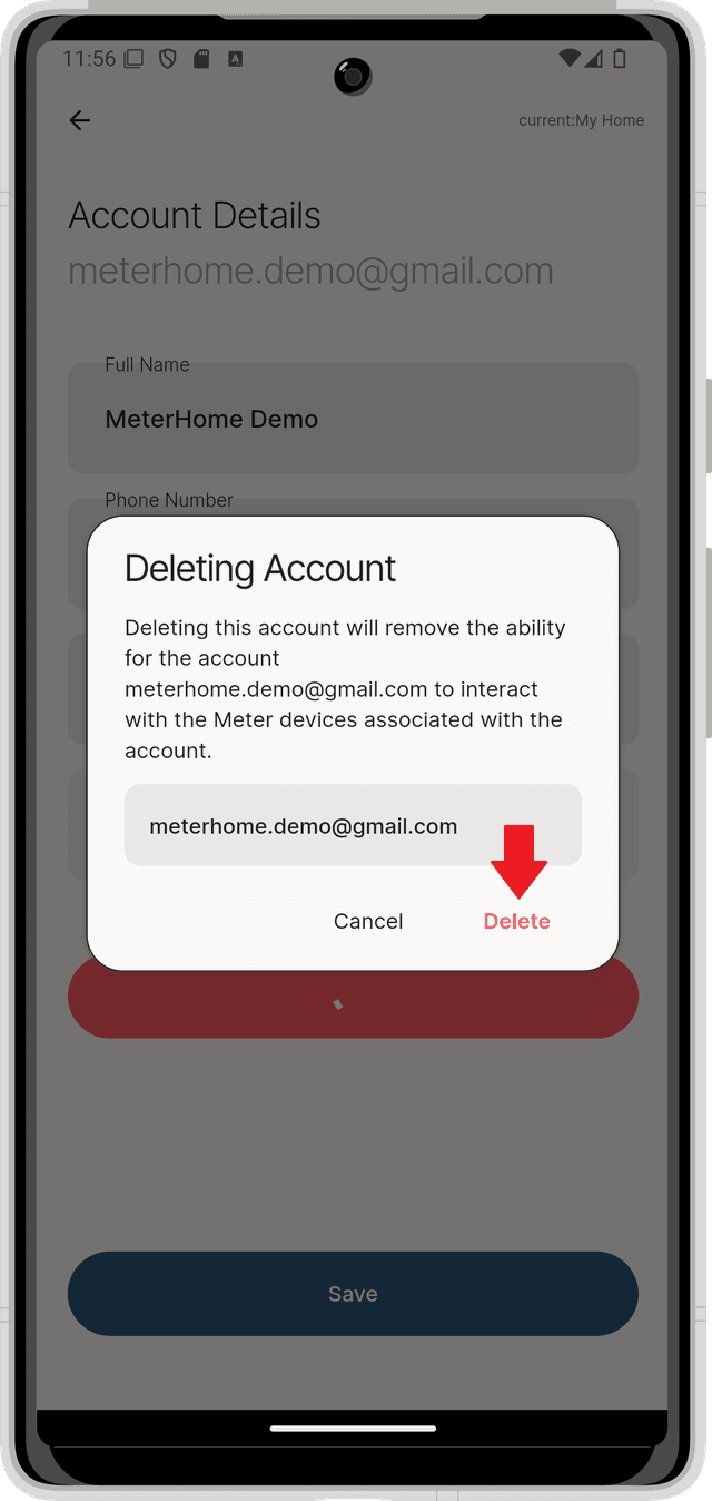 Delete Account Instruction Step 5